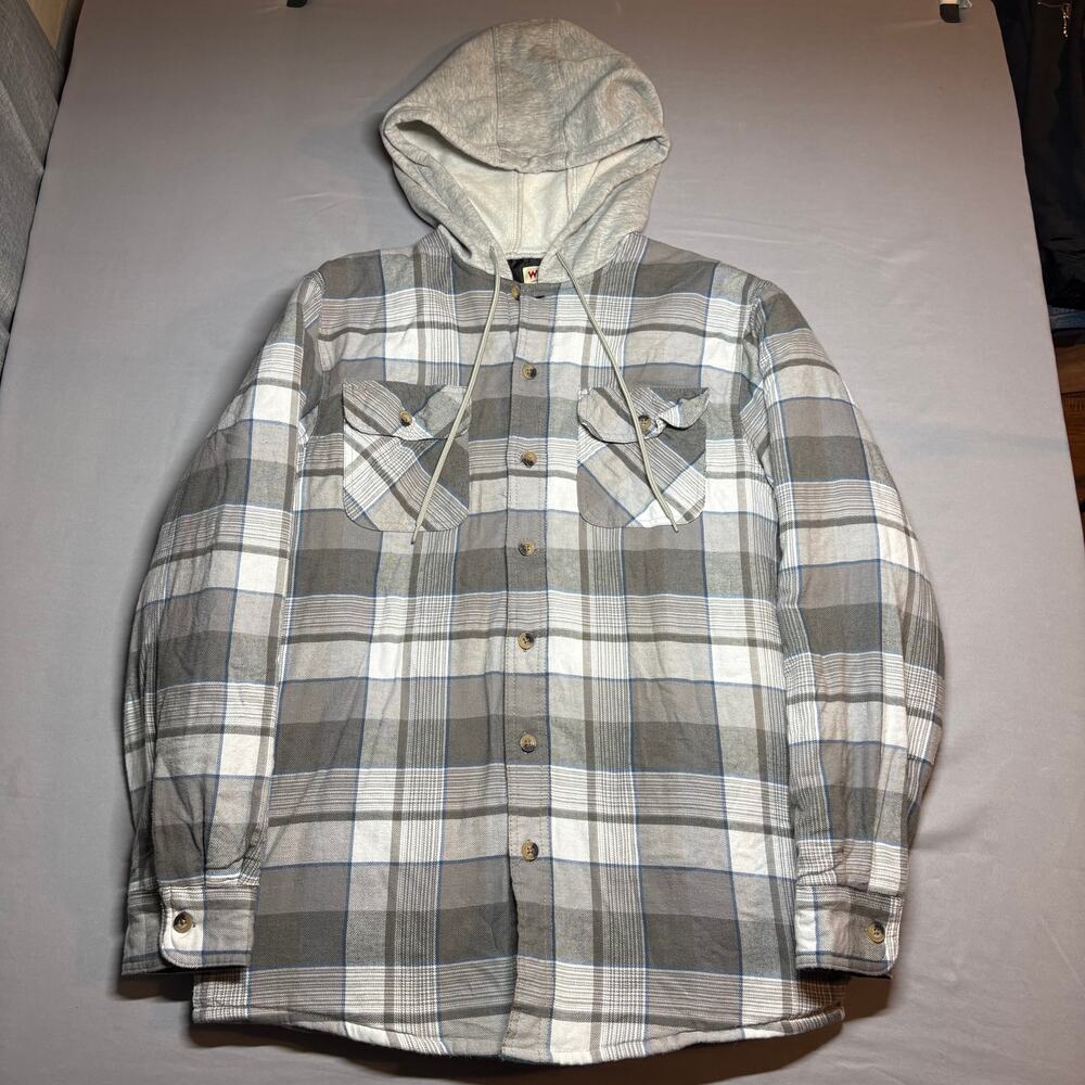 Wranglers mens quilted lined flannel shirt jacket